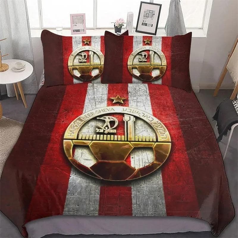 Hapoel Beer Sheva Bedding Set,Duvet Cover Comforter Bed Set Quilt Cover Pillowcase,King Queen Twin Size Boys Girls Adultse 70x133cm 2pcs