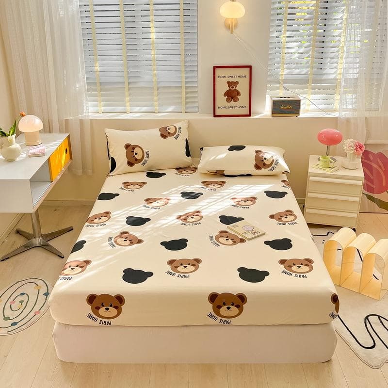 Bonenjoy 1pc Bed Sheets Pure Cotton Fitted Sheet Skin-friendly Mattress Cover Home Elastic Bed Linen couvre lit (No Pillowcase) 90x200x25cm 1pc
