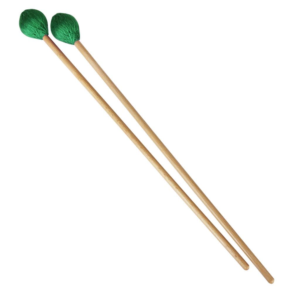 Middle Marimba Stick Mallets Xylophone Glockensplel Mallet with Beech Handle Percussion Kit Musical 1 Pair green