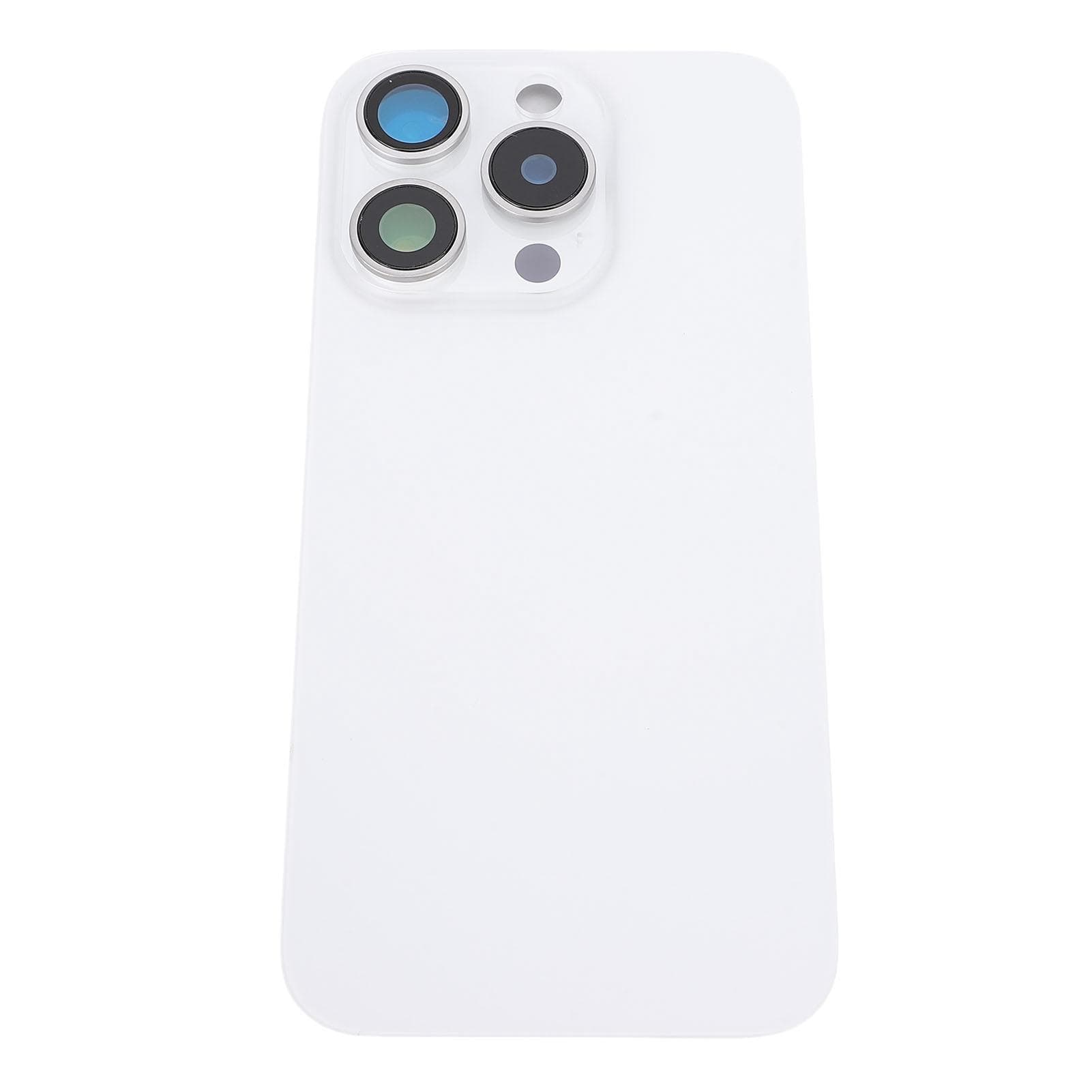 Back Glass Cover Replacement for 15 Pro Phone Rear Cover with Camera Lens and Adhesive Repair Kit white