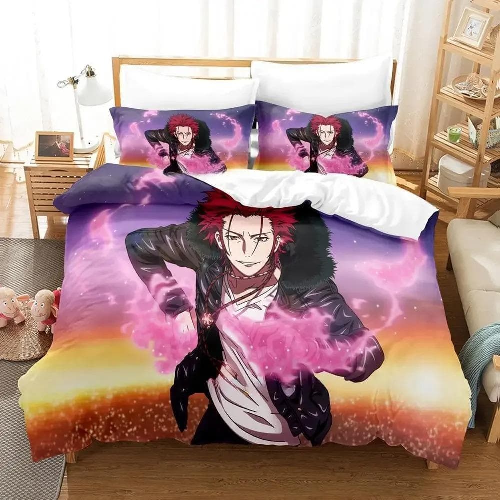 K project Mikoto Suoh No Blood! No Bone! No Ash! Bedding Set Cartoon Anime three-piece set Adult Kid Bedroom Duvet cover Sets 70x133cm 2pcs