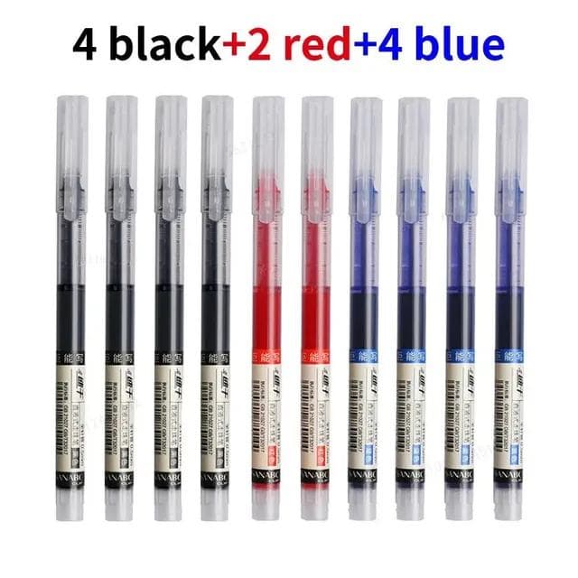 10Pcs/set High Quality Needle Type Gel Pens Straight Liquid Ballpoint Pen Kawaii Stationery School Office Supplies Writing 10PCS