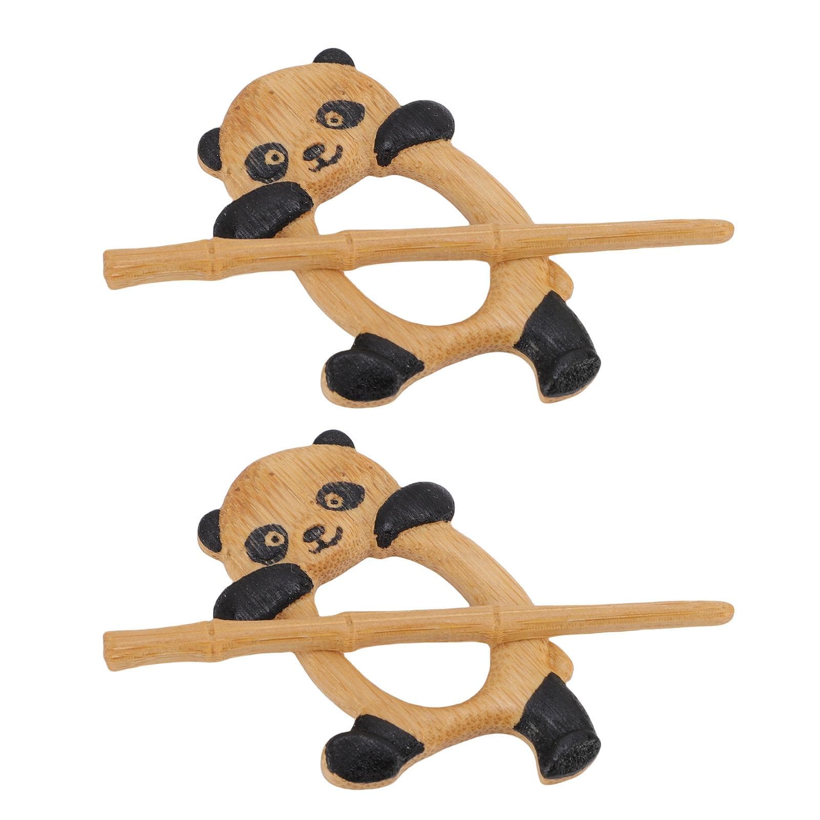 Panda Pattern Brooch Pin Multifunctional Cute Elegant 3D Wooden Animal Pin Brooch for Sweater