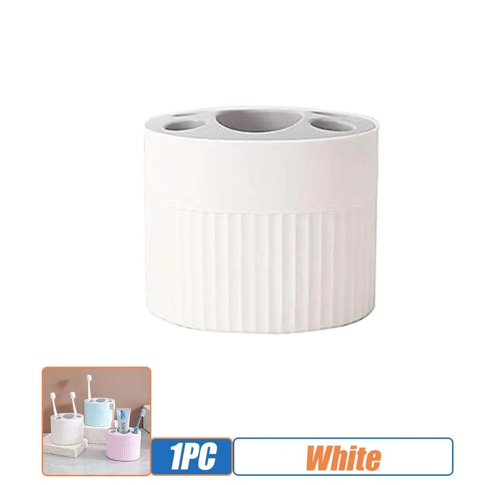 1Pc Toothbrush Toothpaste Holder Case Shaving Makeup Brush Electric Toothbrush Holder Organizer Stand Bathroom Accessories Box white