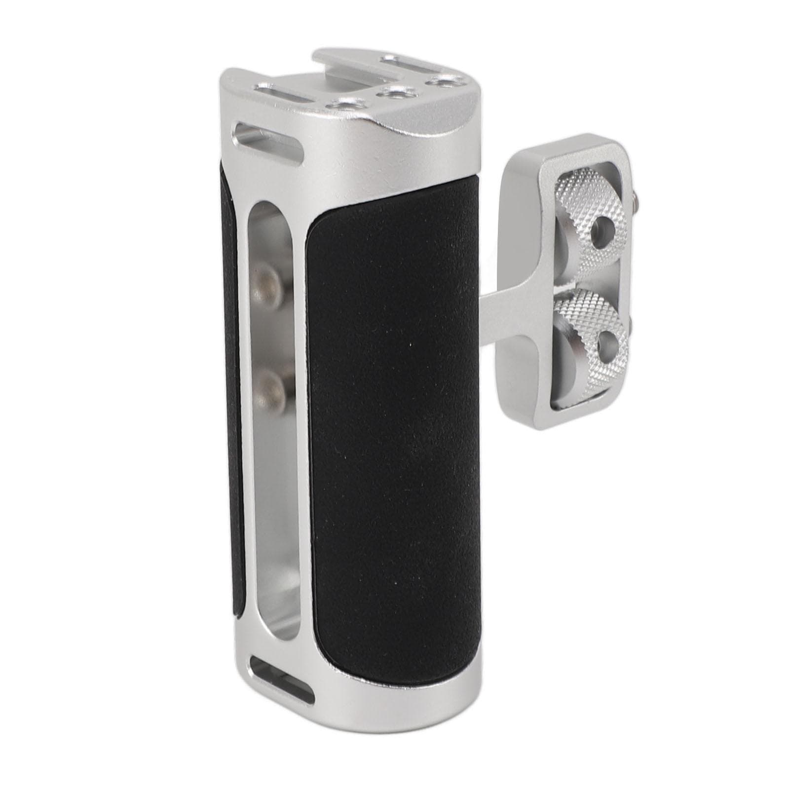 Camera Cage Side Handle Aluminum Alloy Silicone Universal Up and Down Adjustable Handle Grip with silver