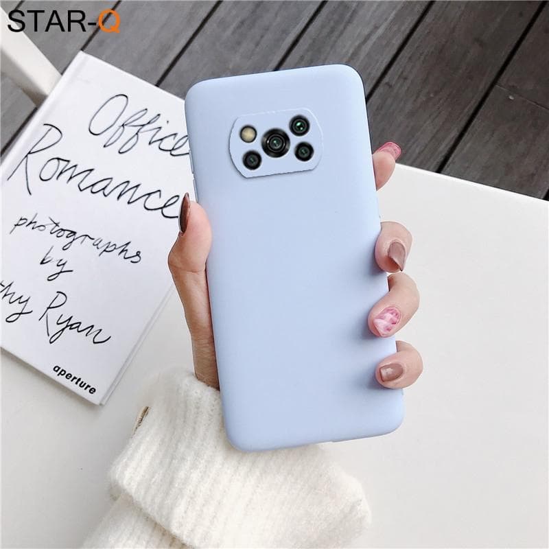 Candy Color Silicone Phone Case For Xiaomi Poco X3 Nfc F2 F3 Pro M3 Poco X2 phone Matte Soft Tpu Back Cover Cases Xiaomi Poco X3 Pro light purple