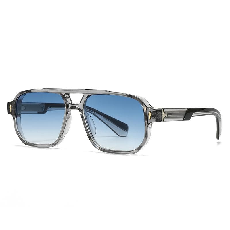 New European American Male Aviator Sunglasses Retro Double-Brorgon Square Frame Eyewear Cross-Border Spot 62011