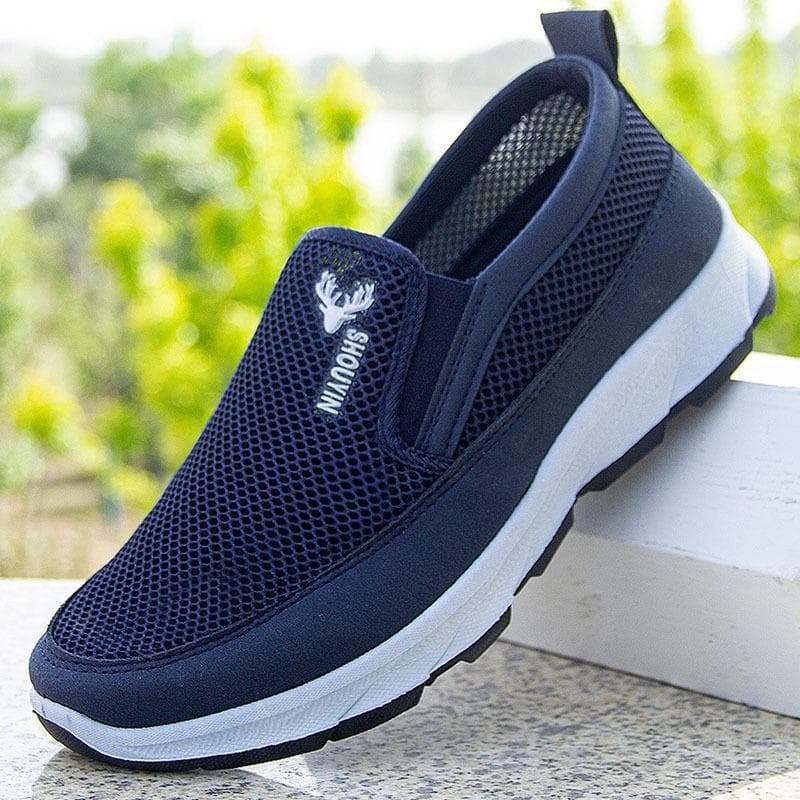 Men's Non-Slip Wear-Resistant Soft-Soled Walking Shoes - Comfortable, Breathable, Casual Spring/Autumn Footwear 45 blue