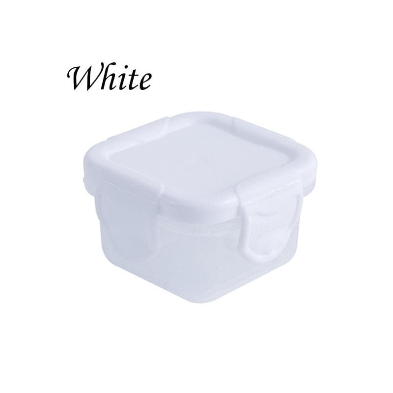 Food Storage Container Small Plastic Moisture-proof Containers Mini Kitchen Storage Box With Leakproof Lid Kitchen Accessories white