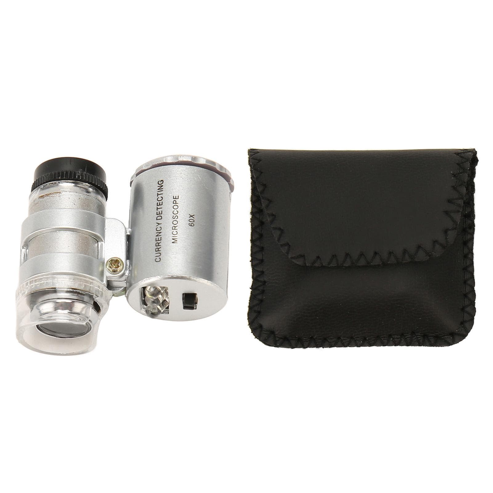 Jewelers Eye Loupe 60X Magnification LED Lights Foldable Design Pocket Microscope for Jewel