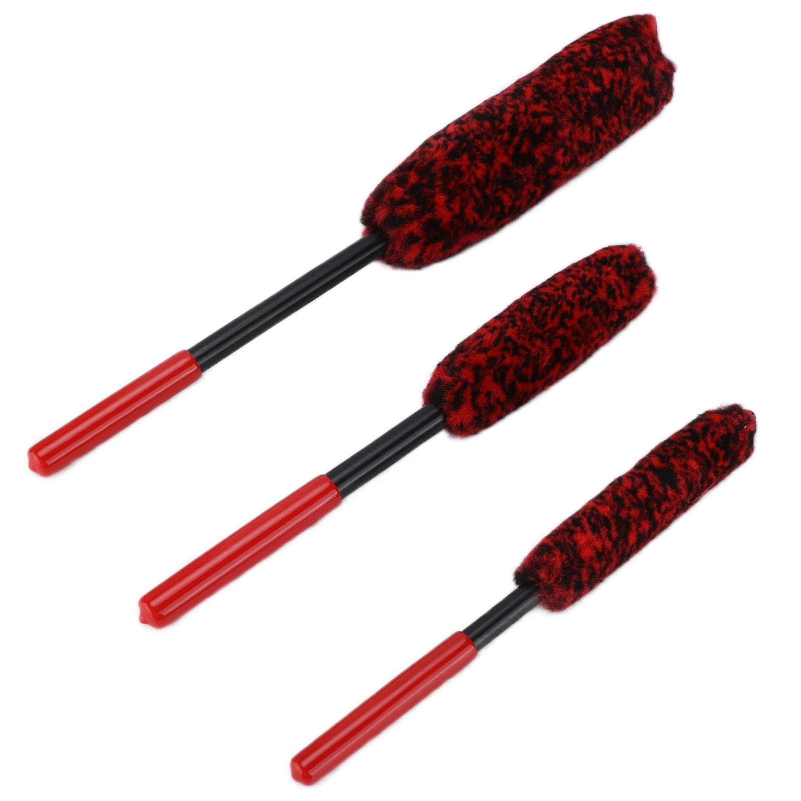 3pcs Detailing Brush Wheel Hub Scrub Cleaning Tool for Car Motorcycles Bicycles Rims Exhaust Pipes