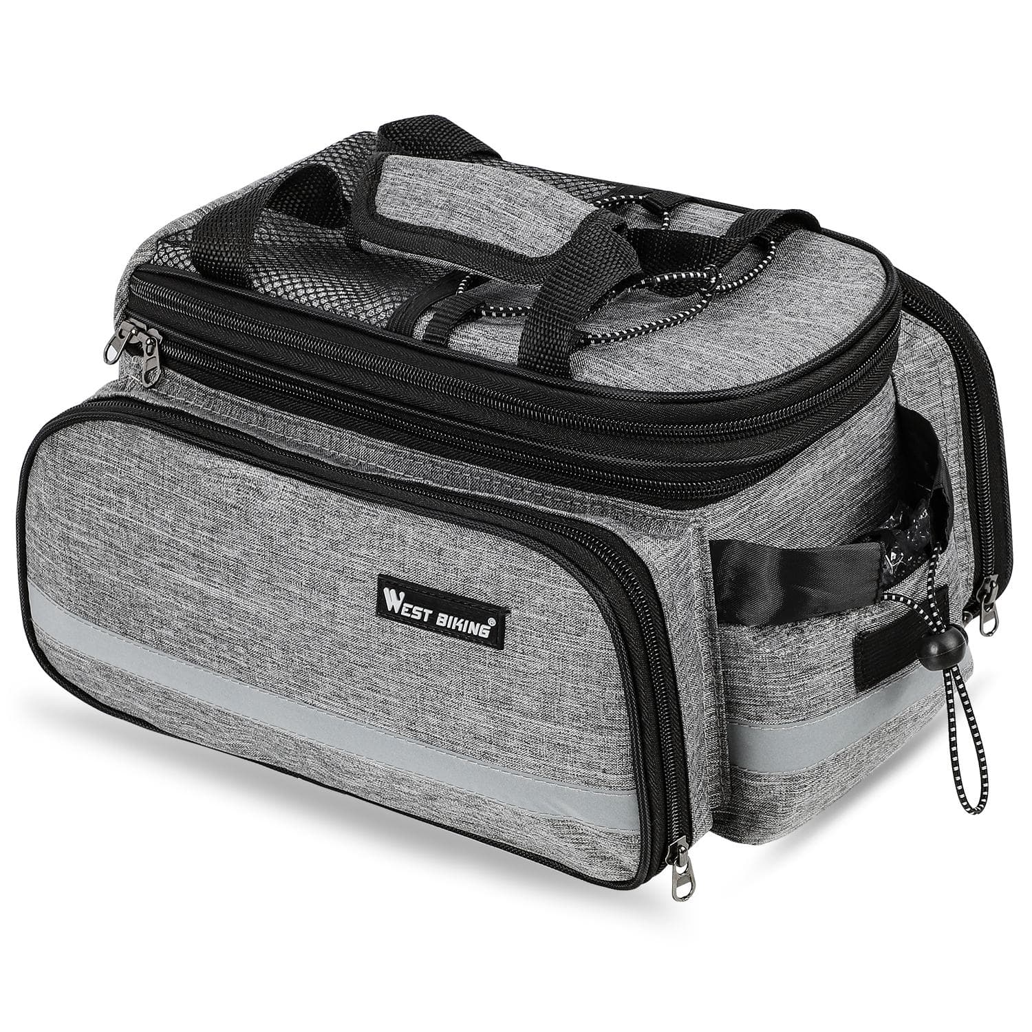 WEST BIKING Large Capacity Cycling Bag Waterproof Mountain Bike Saddle Rack Trunk Bags Luggage grey