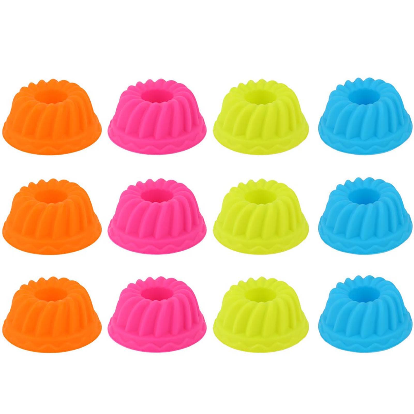12Pcs Mini Pumpkin Silicone Cupcake Baking Cups Nonstick Pastry Muffin Molds