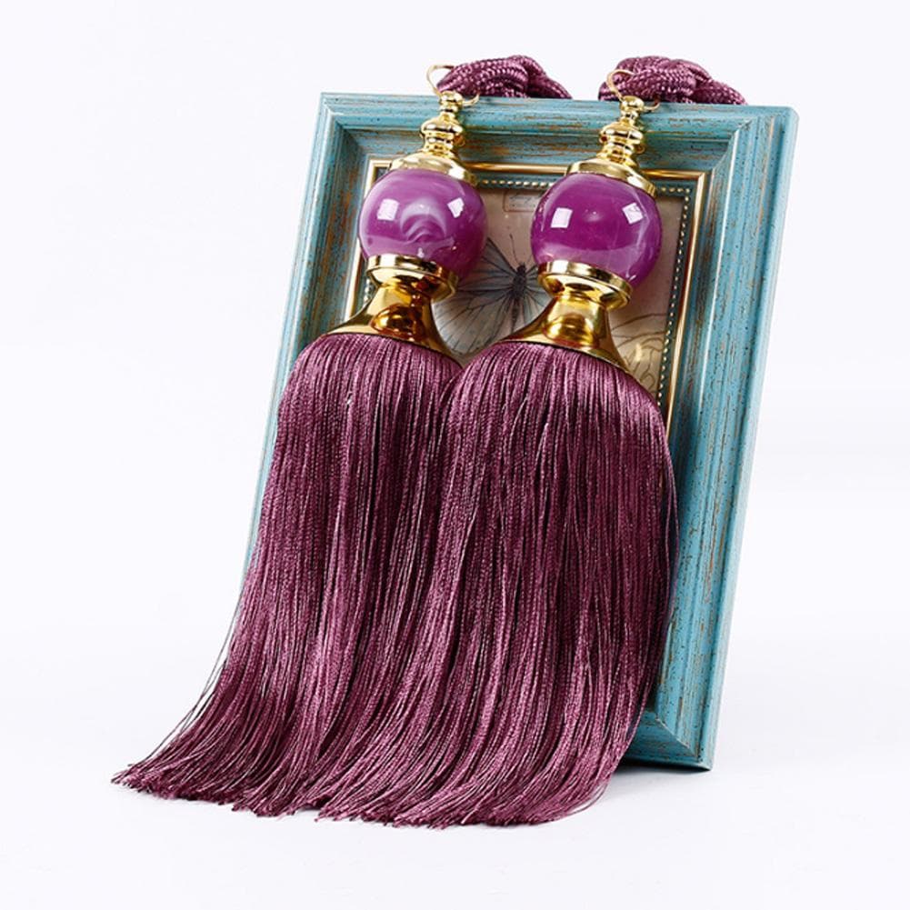 2Pcs Curtain Tieback Decorative Soft Delicate Curtain Holdback Holder for Home Hotel Jujube Red