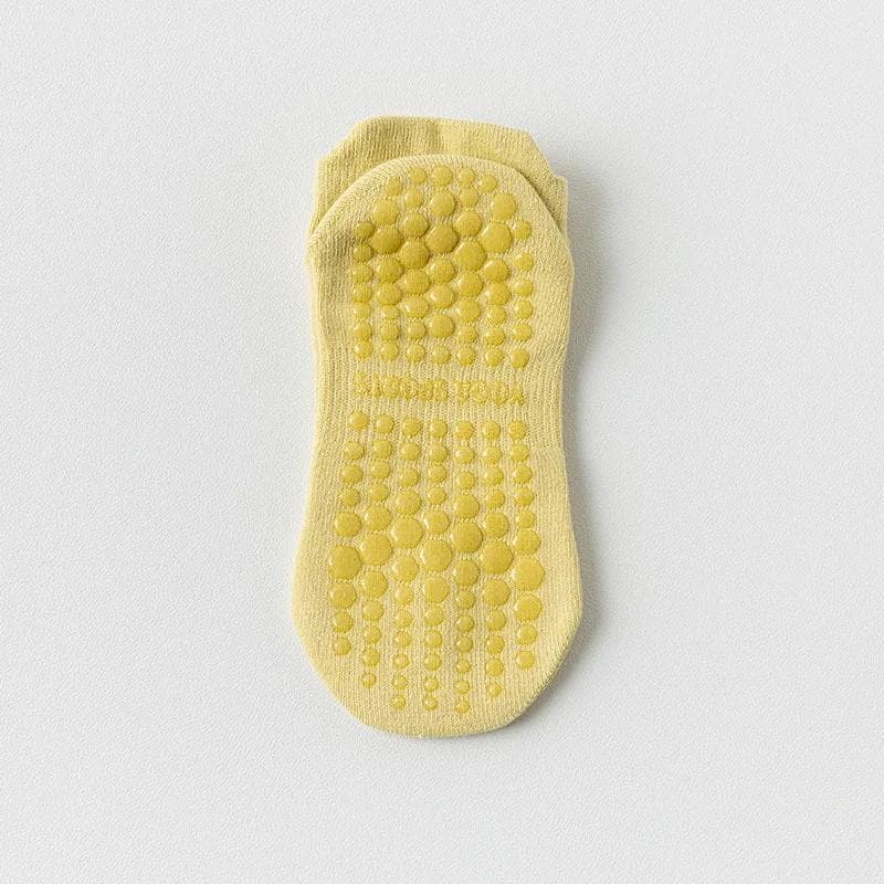 Mesh Breathable Yoga Socks Women Cotton Low Cut Short Gym Fitness Dance Sports Socks Professional Non-slip Floor Pilates Socks yellow