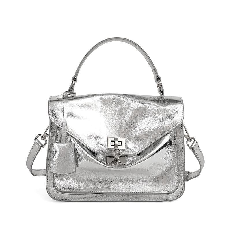 Top Leather Premium Commuter Envelope Cambridge Bag Single Shoulder Crossbody Messenger Pouch for Women 22*8*18 silver