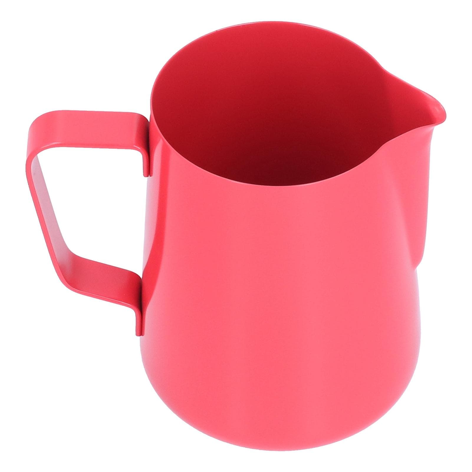 600ml Stainless Steel Frothing Pitcher Milk Coffee Frothing Jug with Pointed Spout for HomeOrange red