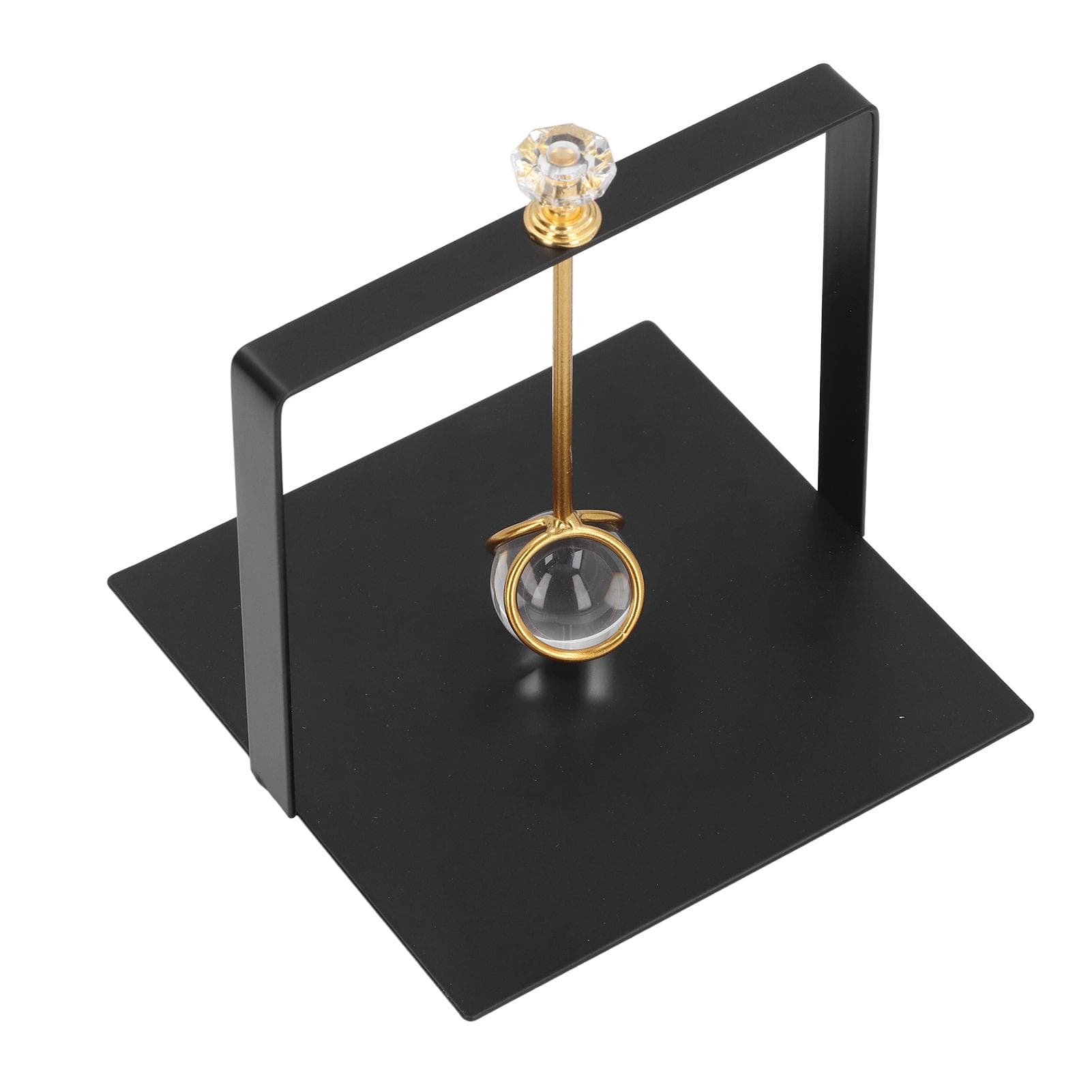 Napkin Dispenser with Weighted Glass Ball Rectangular Elegant Iron Napkin Holder Tissue Stand for black
