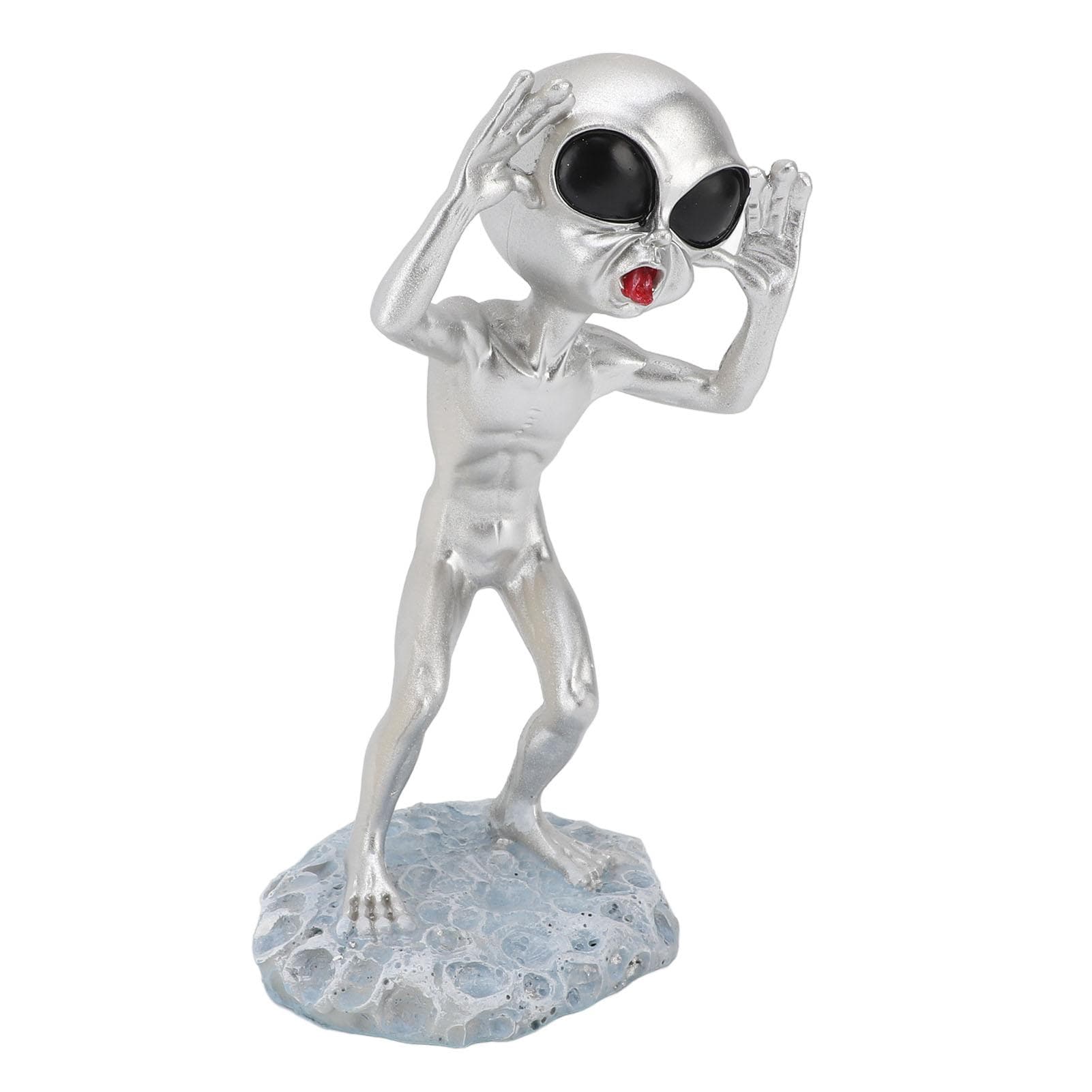 Standing Alien Statue Resin Figurine Ornament for Outdoor Garden Office Desk Decoration