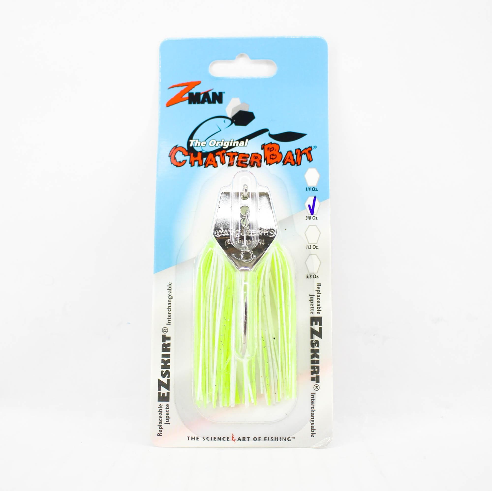 Zman Chatterbait 3/8 oz Sinking Lure Chart White (0096)