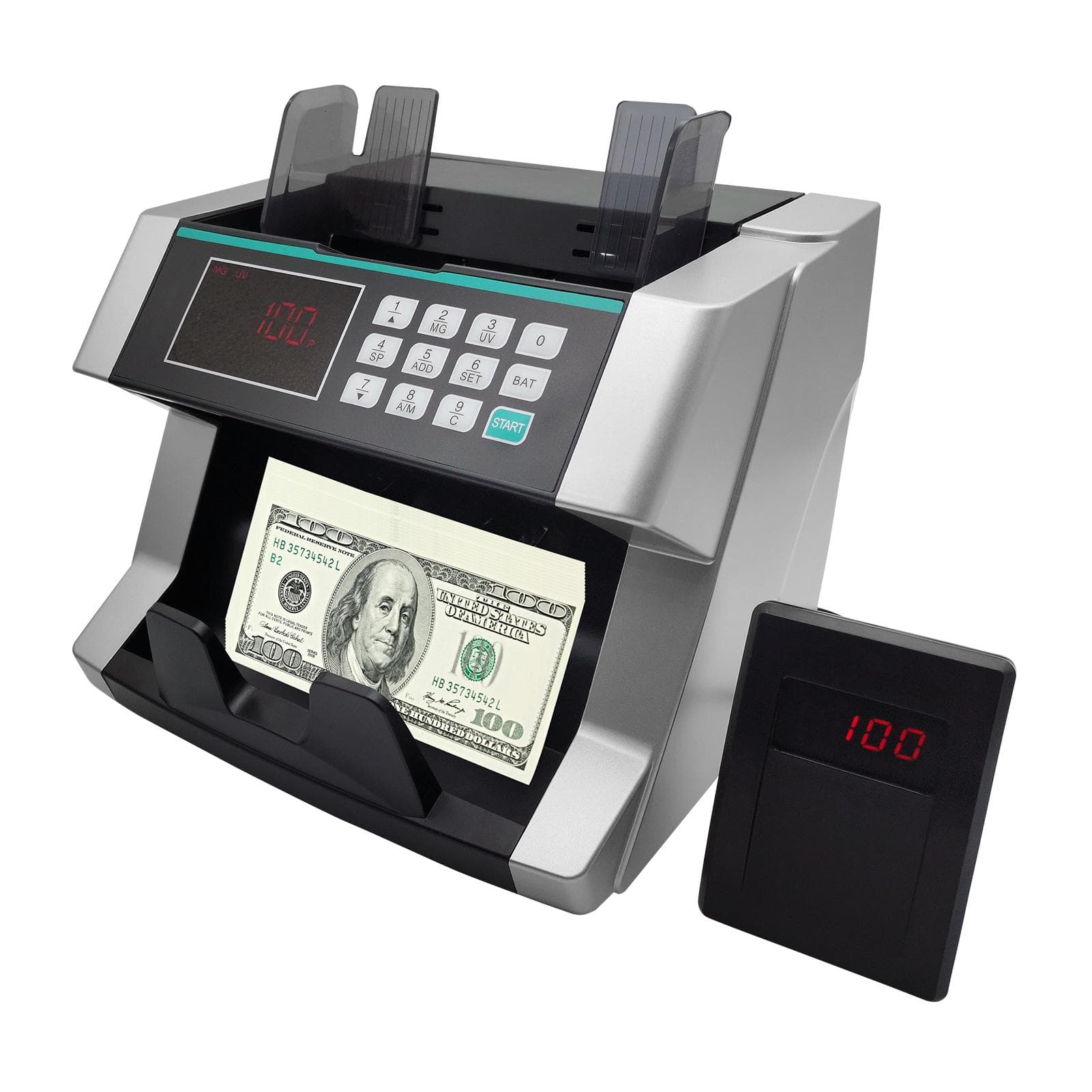 Money Counter Machine Counterfeit Bill Detector Automatic Money Detection Fast Counting Speed Top UK Plug