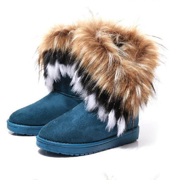 2024 Large Size Women's Snow Boots with Faux Fur and Velvet Lining 39 green