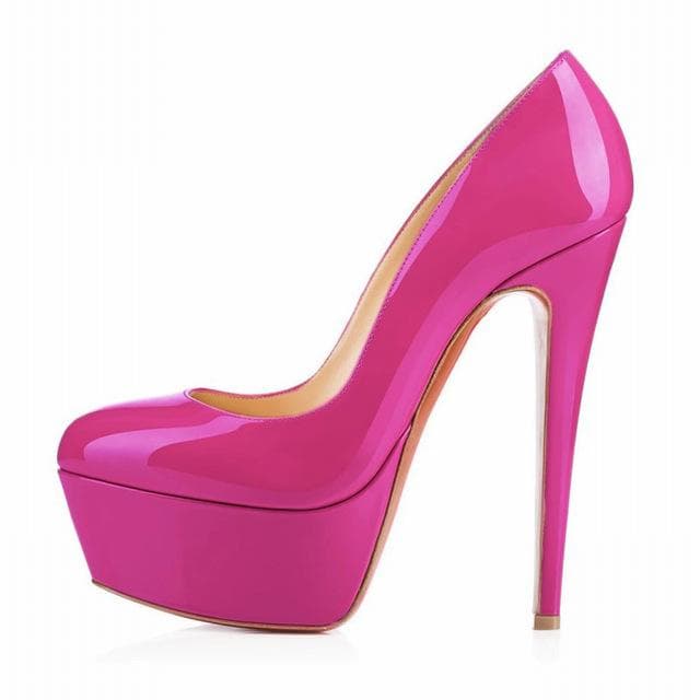LOSLANDIFEN Women Pumps 14cm Super High Heels Platform Shoes Sexy Patent Leather Woman Wedding Party Stilettos Red shoe 37 purple
