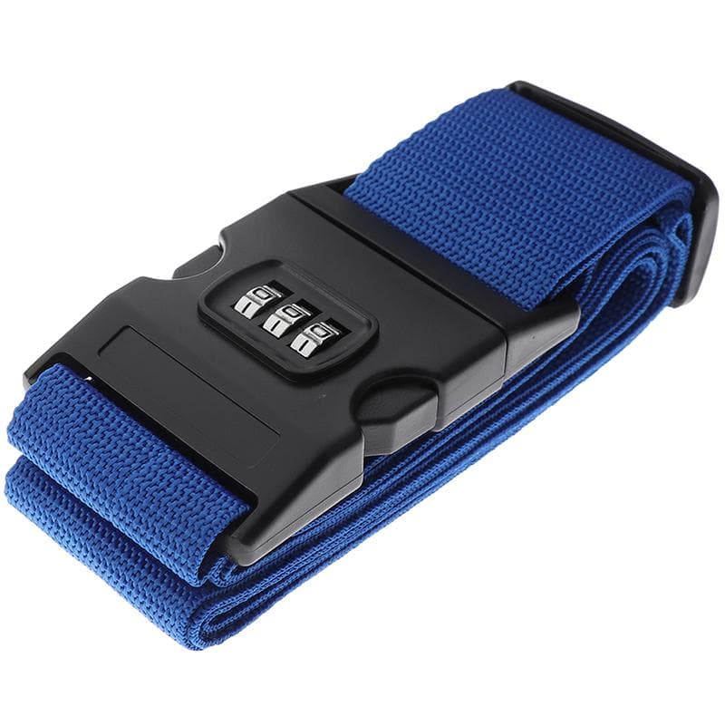 1Pc Travel Luggage Suitcase Secure Lock Durable Nylon Packing Strap Belt Dark blue