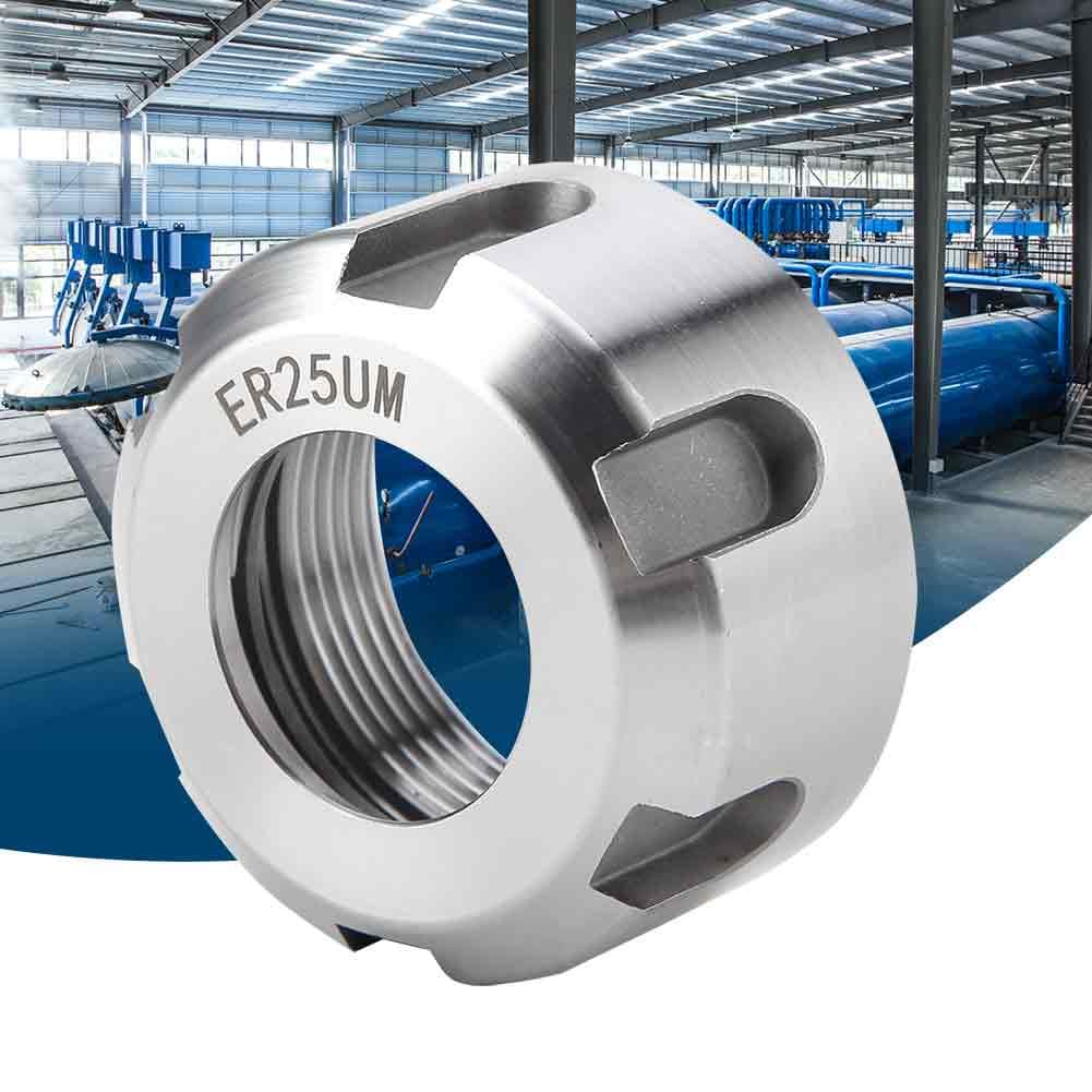 1pcs ER25UMdynamic balancing nut Metal Collet Nut Chuck Holder Lathe(White M32*1.5)