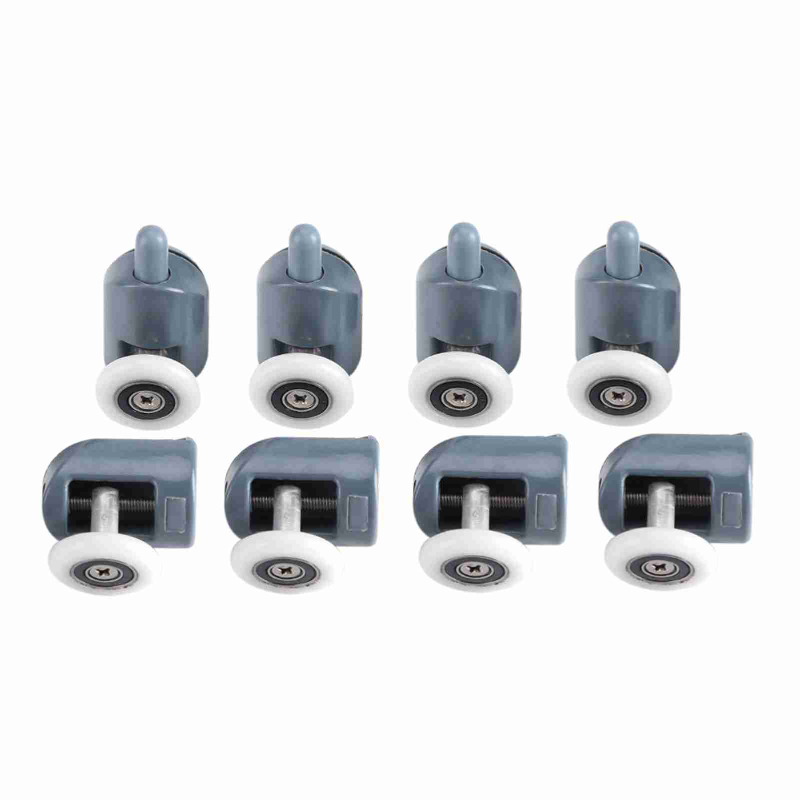 8 x Twin Bottom Top Shower Door Rollers Pulleys Wheels Runners Bathroom Single Wheel white
