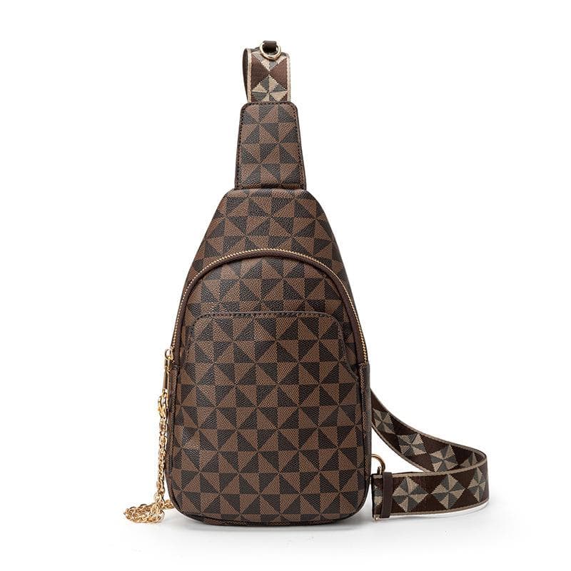 Textural Printed Women's Small Breast Bag Single Shoulder Crossbody Simple Fashion Recreational Motorcycle Bag Women