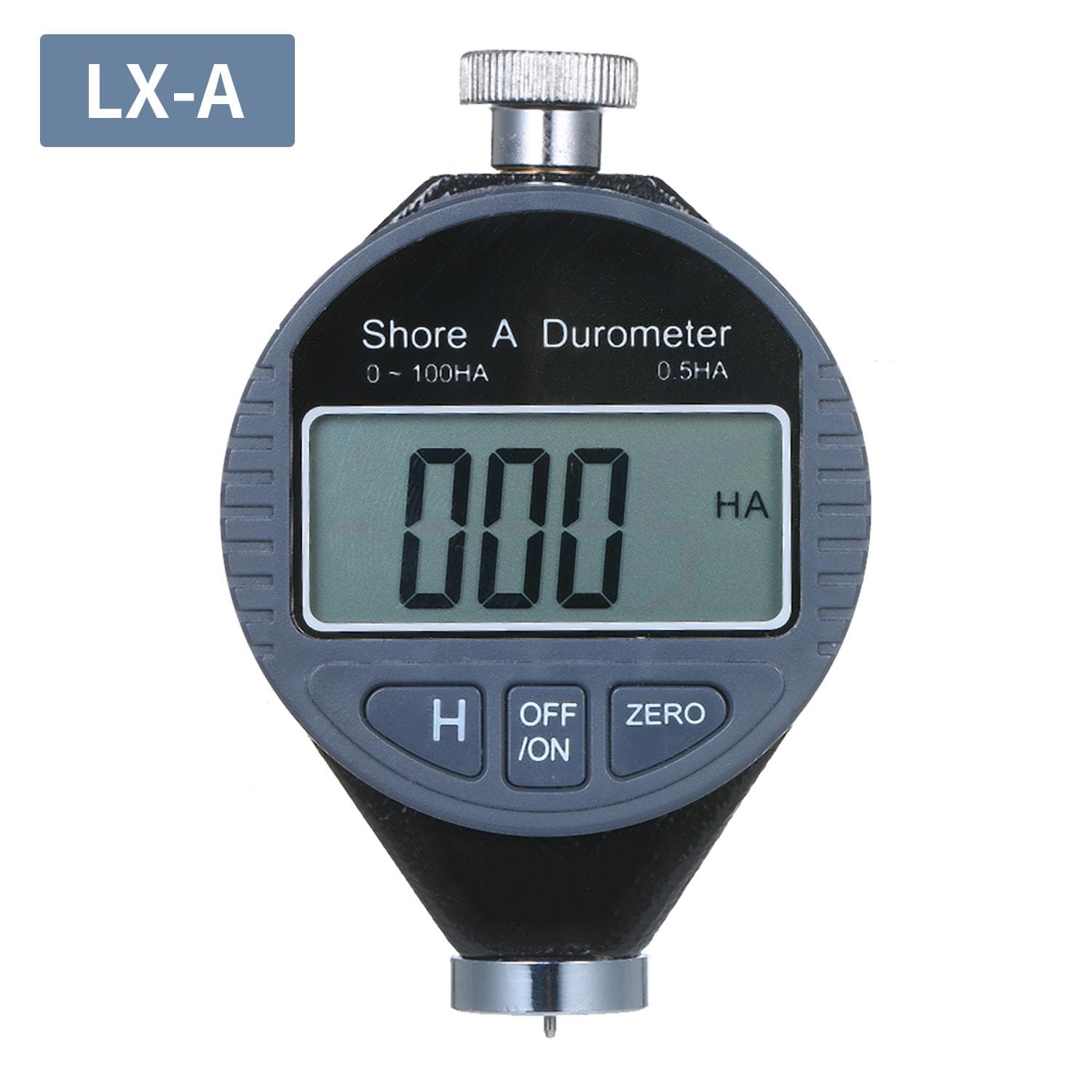 Portable 0-100HD Shore D Hardness Tester Meter Digital Durometer Scale for Rubber Tire Plastic LX-A black