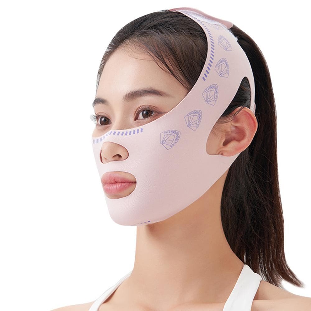 Reusable Facial Slimming Bandage V Face Lifting Firming Mask Shaper Anti-wrinkle Sleep Mask Facial Massage Belt Beauty Tool pink
