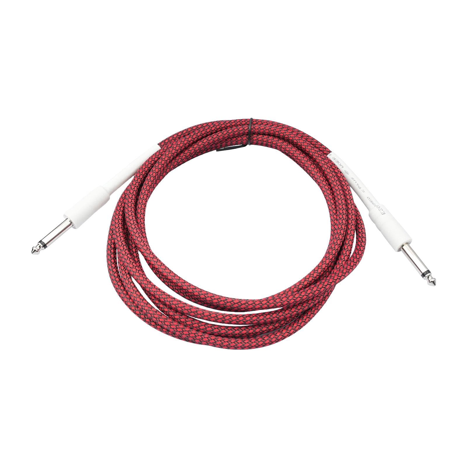 Guitar Cable Electric Instrument Cable Bass Cord 6.35mm Straight to Straight for Electric Guitar 3m red