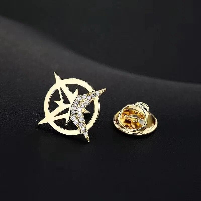 Star Brooch Men's Suit Brooch Shirt Collar Button Boutique Charms Brooch Jewelry Fashion Personality Badge Anti-light Buttons gold