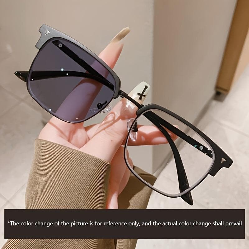 4PCS Light-Sensitive Color-Changing Blue-Light Filtering Glasses for Men and Women UV Protection
