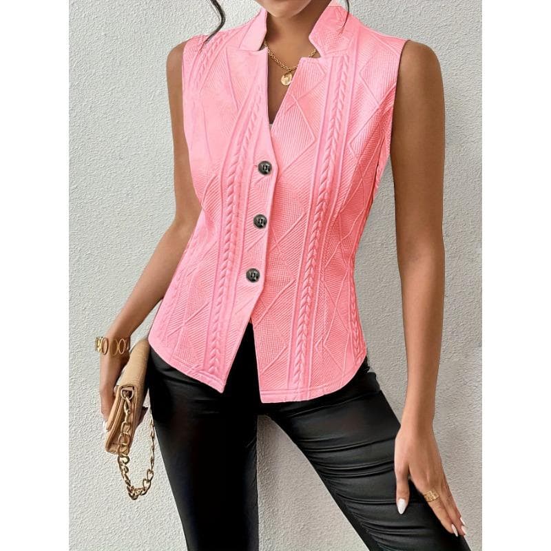 Women's New Fashion Commuter Buttoned Suit Undershirt Undershirt XXL peach
