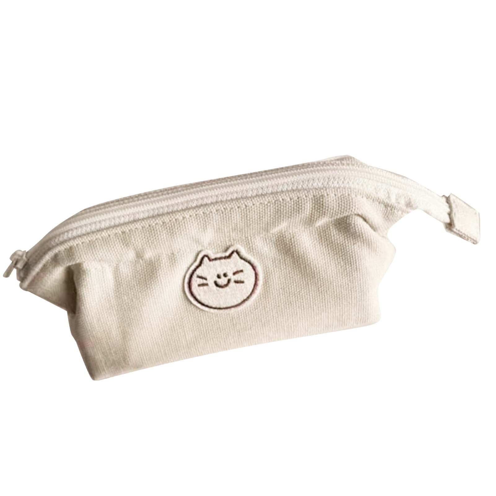 Pencil Bag Cute Cartoon Animal Style Smoothing Zipper Canvas Large Capacity Large Pencil Case for
