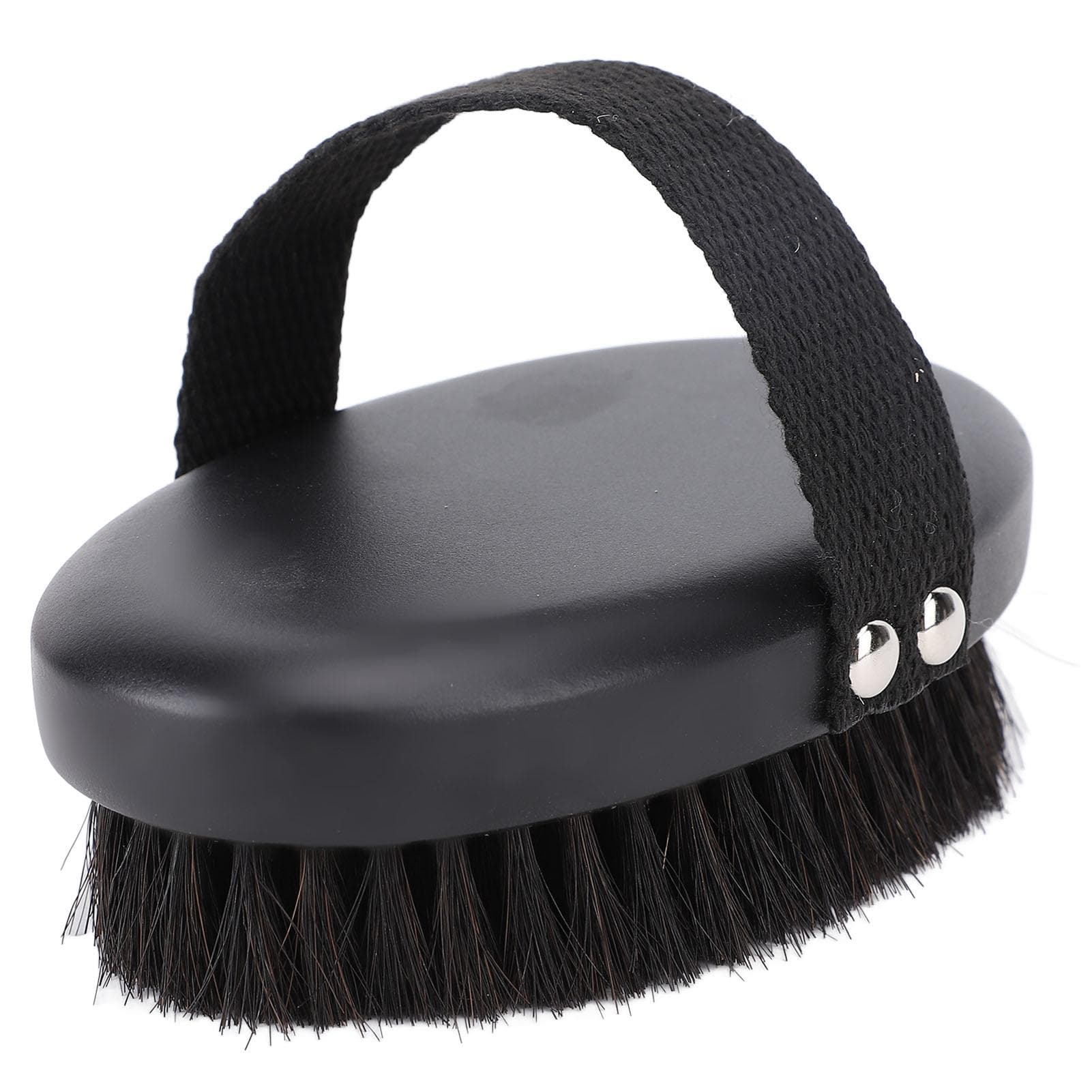 Black Dry Brushing Body Brush Slick Wood Body Dry Skin Scrubber for Pre Bathing Shower