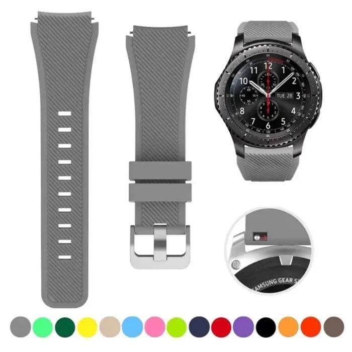 20mm 22mm Band For Samsung Galaxy Watch 3 4 5 6 46mm 42mm Gear S3/ Sport Active 2 Silicone Bracelet For Huawei GT 4 3 2/2e Strap 22mm grey