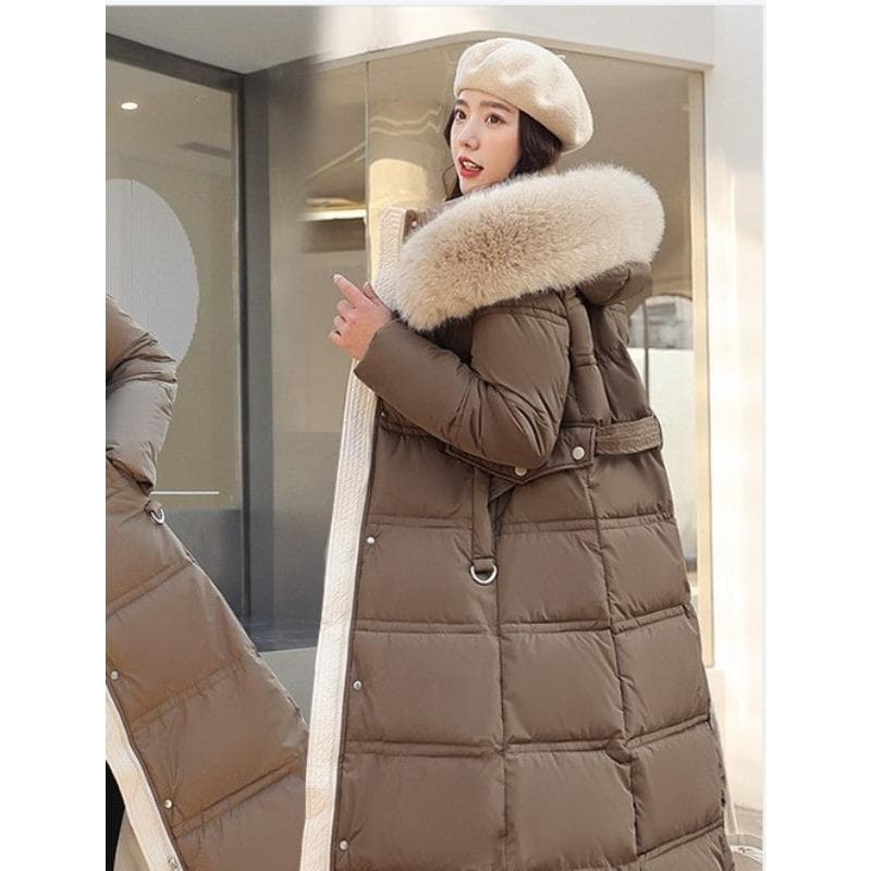 Winter New Over-knee Large-sweater Cotton-padded Coat Thickened Loose Large-size Coat XXL