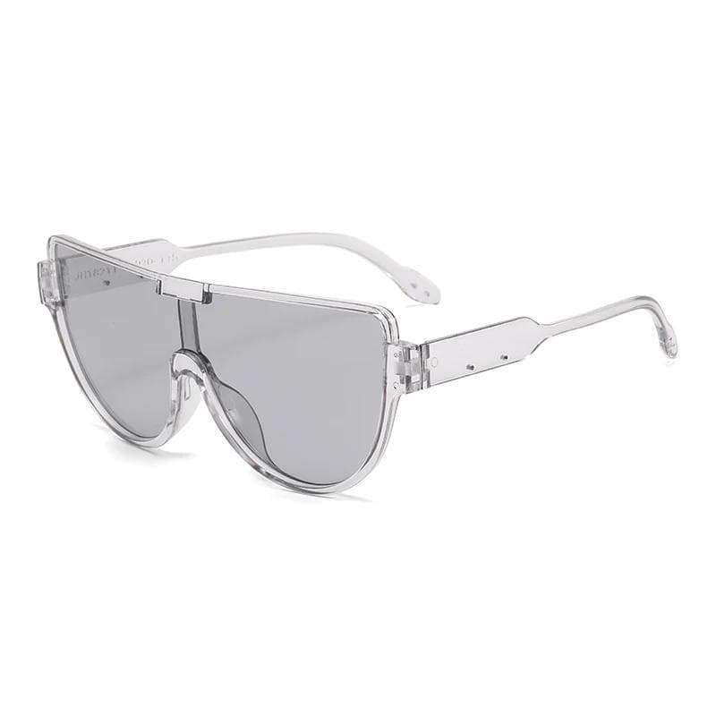New Design Monoblock Semi-round Sunglasses Oversized Sun Glasses for Women Men Fashion Half Frame Goggle Shades Outdoor