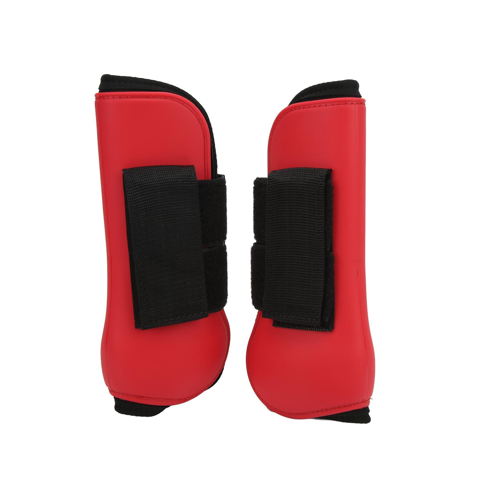 Horse Sport Boots PU Shell Horse Front Leg Boots with Elastic Cushion for Horse Jumping TrainingRed M(315 X 180mm / 12.4 X 7.09in)