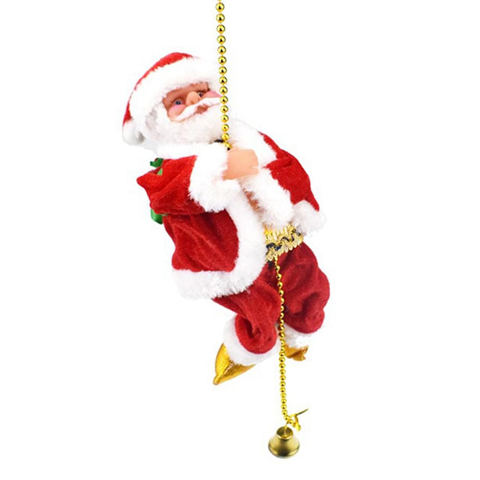 Santa Claus Climbing Beads Battery Operated Electric Climb Up and Down Climbing Santa with Light red