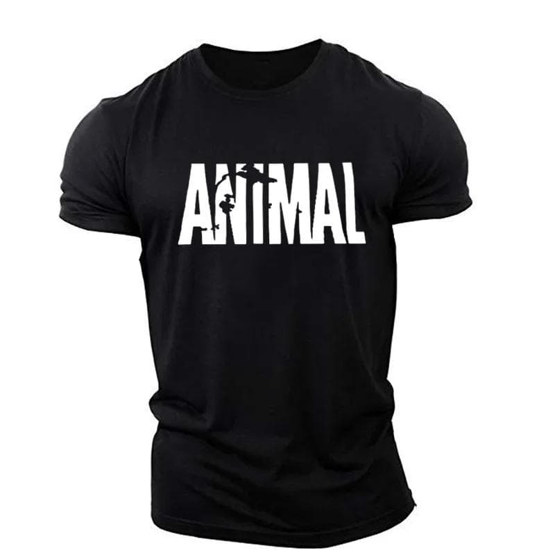 Animal Letter Minimalist Style Fashion Men's T-shirts Short Sleeve O-Neck Sportswear Oversized Gym Tops Street Men Women T Shirt XXXXL
