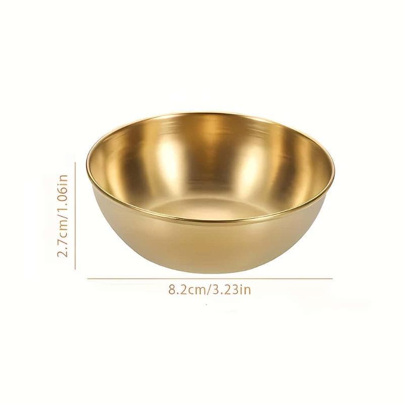 Stainless Steel Gold Tone Dipping Trays Set, Sushi, Fried Chicken, Ketchup, BBQ Sauce Dishes, Butter Dish, Condiment Plates 6PCS Golden Saucers gold