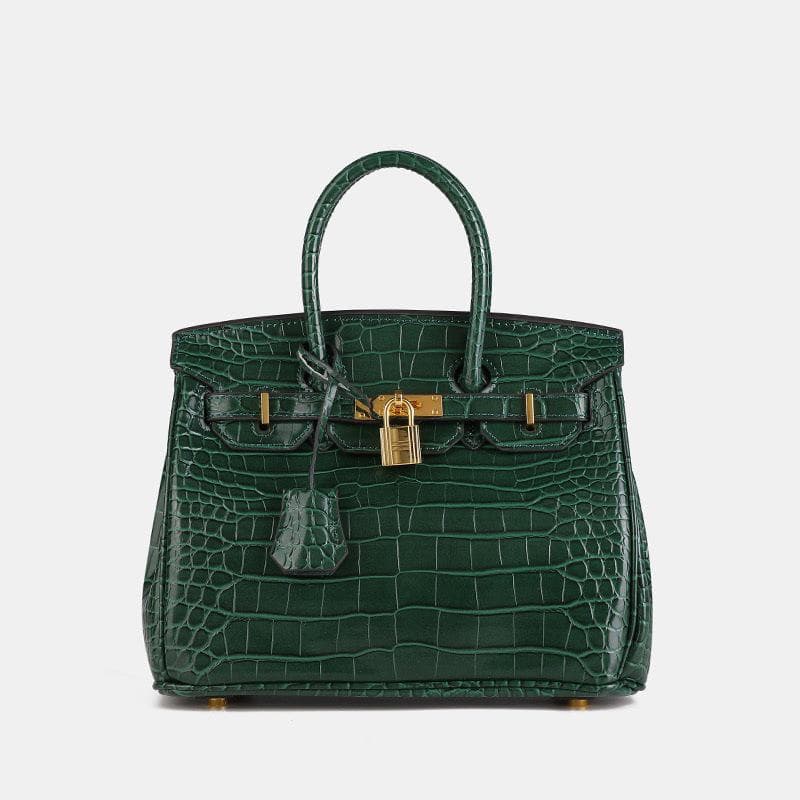 2024 Women's High-End Crocodile Pattern Platinum Shoulder Bag - European & American Fashion, Large-Capacity Crossbody Handbag Small 25*13*20cm
