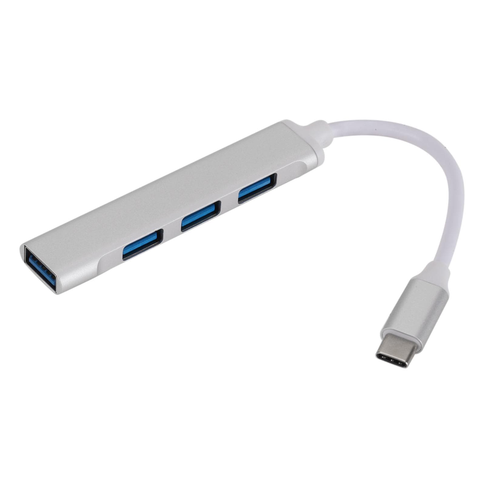 C809 Type C USB Hub 4-Port USB 3.0 Data Hub Adapter Portable USB 3.0 Hub Extension Cable Splitter 4 silver