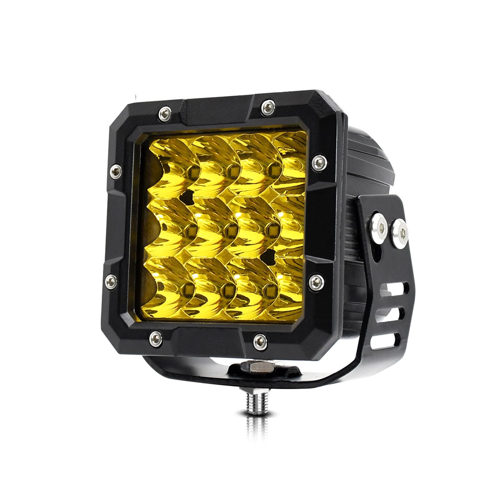 LED Light Bar, 5 Inch 100W 4300K Yellow Light Work Light 12000LM Waterproof Fog Light for Off Road black