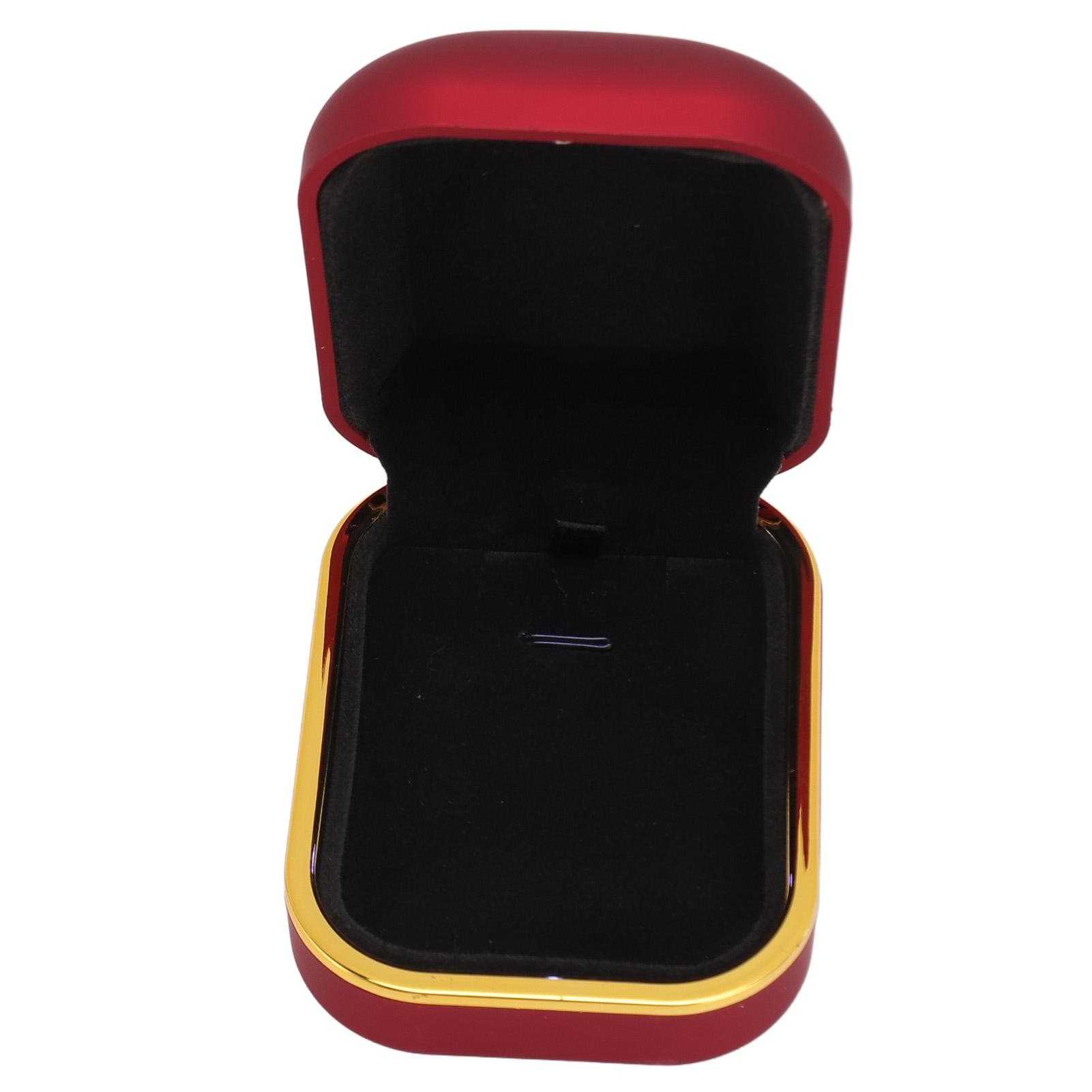 LED Pendant Necklace Box Rectangular Rounded Edges Soft Lining Jewelry Gift Box with LED Light for red